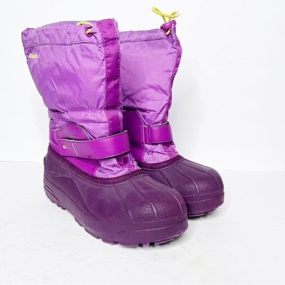 Columbia Powderbug Snow Winter Boots Waterproof Size 5 Girls Purple Pink - Picture 1 of 5